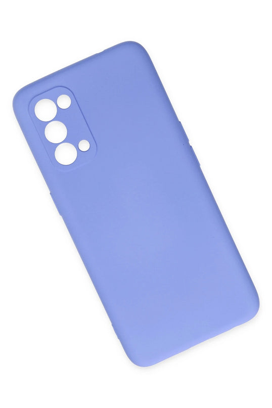 Oppo Reno 5 Nano içi Kadife Silikon Kılıf - Lila 3