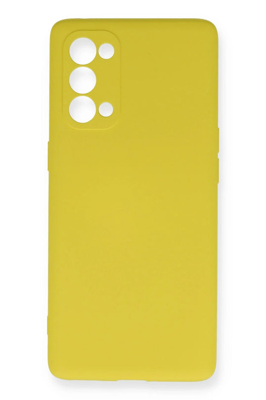 Oppo Reno 5 Nano içi Kadife Silikon Kılıf - Sarı