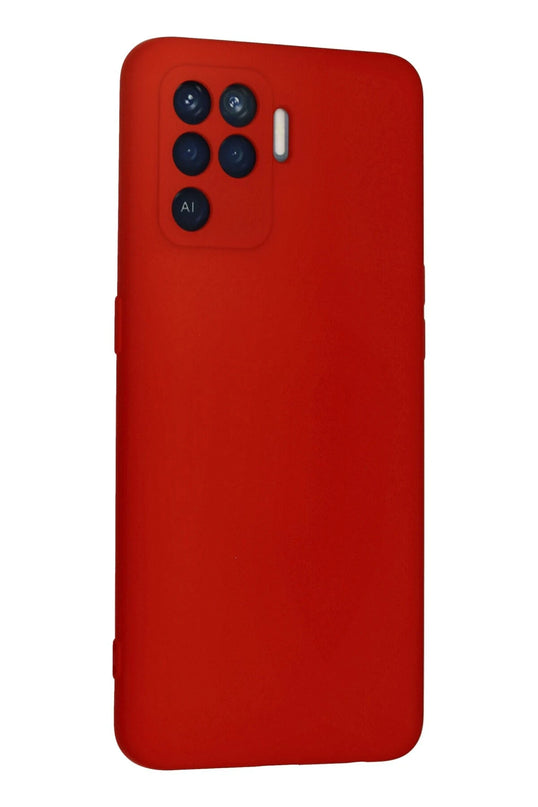 Oppo Reno 5 Lite Nano içi Kadife Silikon Kılıf - Kırmızı 2