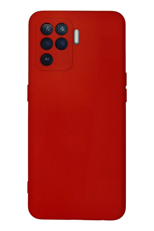 Oppo Reno 5 Lite Nano içi Kadife Silikon Kılıf - Kırmızı