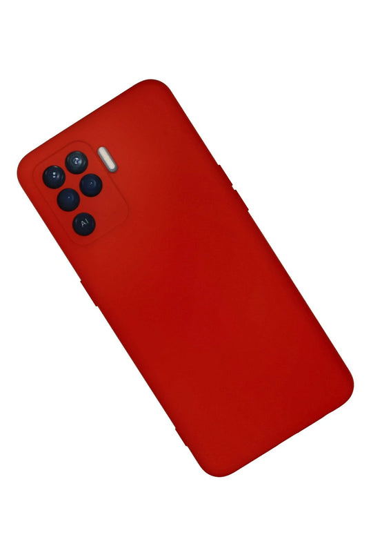 Oppo Reno 5 Lite Nano içi Kadife Silikon Kılıf - Kırmızı 3