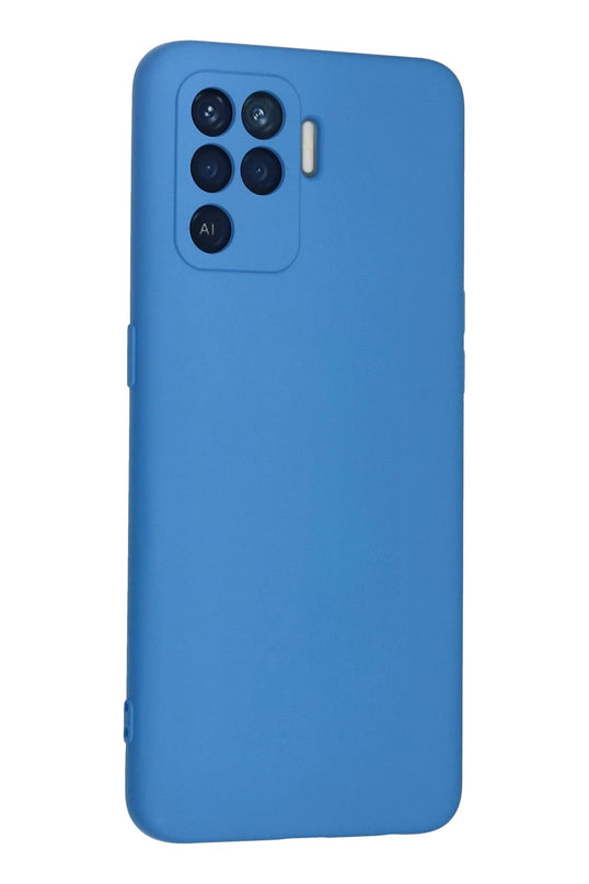 Oppo Reno 5 Lite Nano içi Kadife Silikon Kılıf - Mavi 2