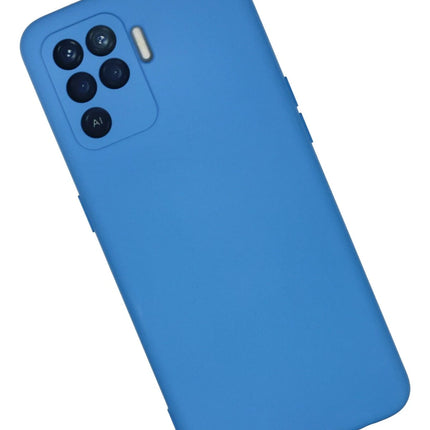 Oppo Reno 5 Lite Nano içi Kadife Silikon Kılıf - Mavi 3