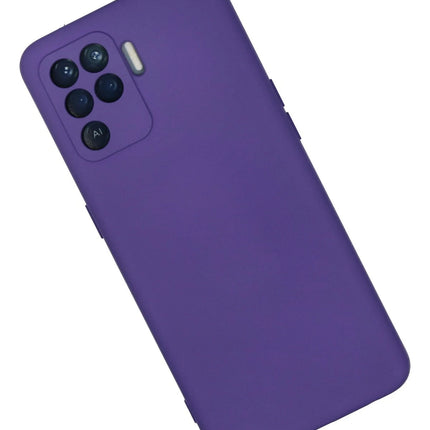 Oppo Reno 5 Lite Nano içi Kadife Silikon Kılıf - Mor 3