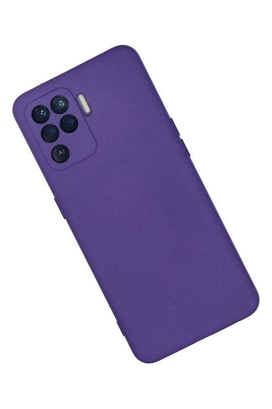 Oppo Reno 5 Lite Nano içi Kadife Silikon Kılıf - Mor 3