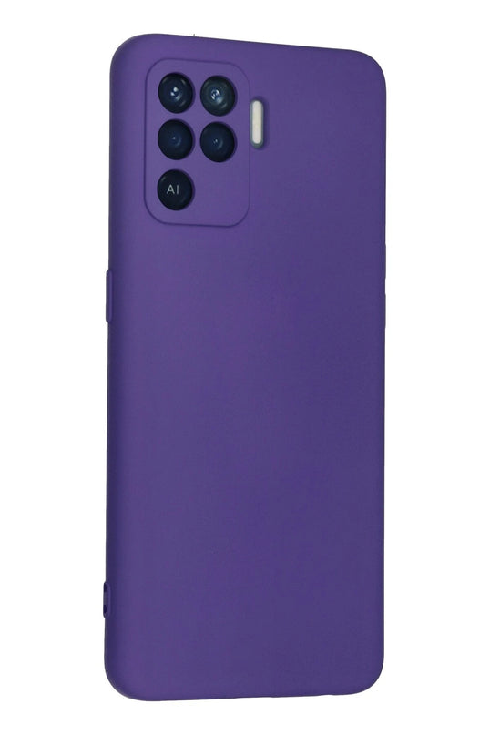 Oppo Reno 5 Lite Nano içi Kadife Silikon Kılıf - Mor 2