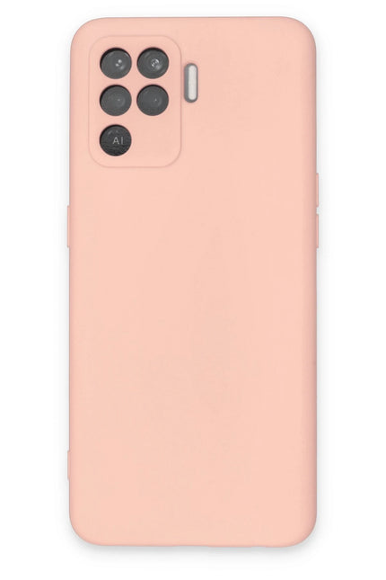 Oppo Reno 5 Lite Nano içi Kadife Silikon Kılıf - Pudra
