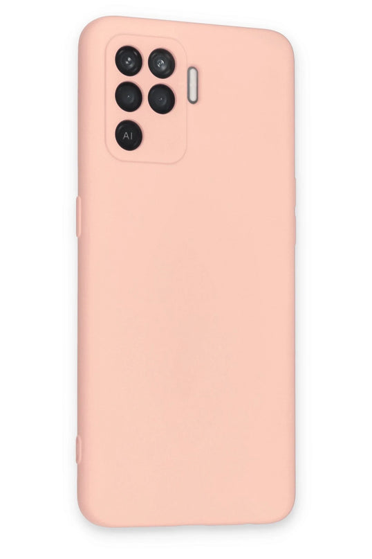 Oppo Reno 5 Lite Nano içi Kadife Silikon Kılıf - Pudra 2