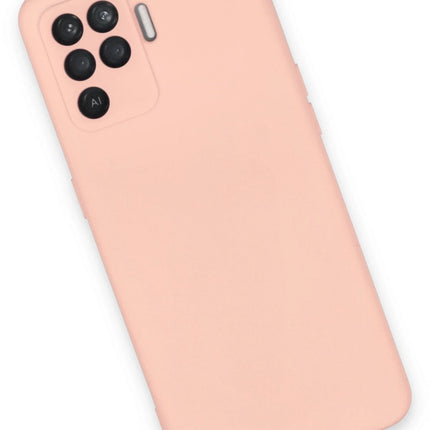 Oppo Reno 5 Lite Nano içi Kadife Silikon Kılıf - Pudra 3
