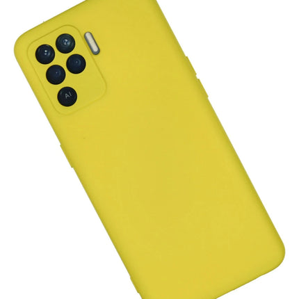 Oppo Reno 5 Lite Nano içi Kadife Silikon Kılıf - Sarı 3