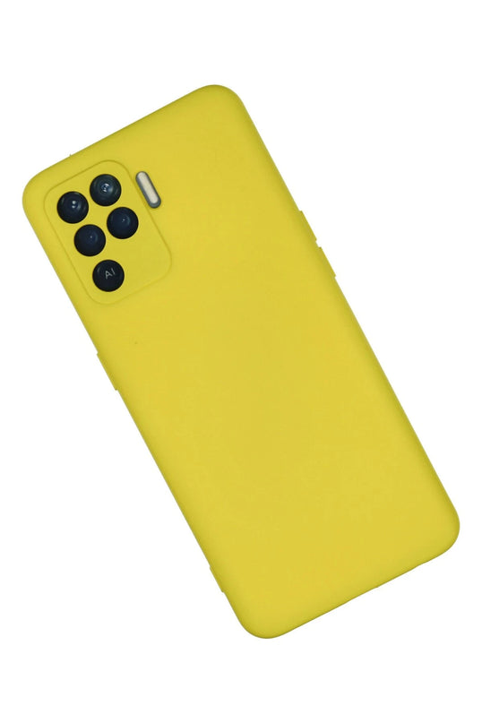 Oppo Reno 5 Lite Nano içi Kadife Silikon Kılıf - Sarı 3