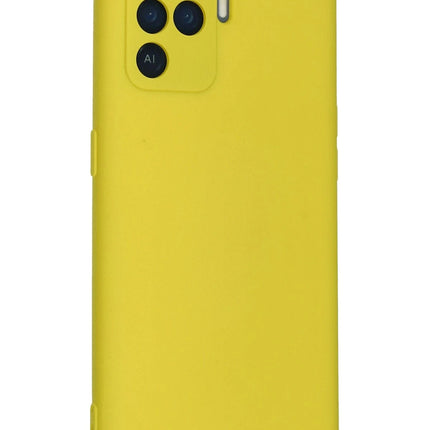 Oppo Reno 5 Lite Nano içi Kadife Silikon Kılıf - Sarı 2