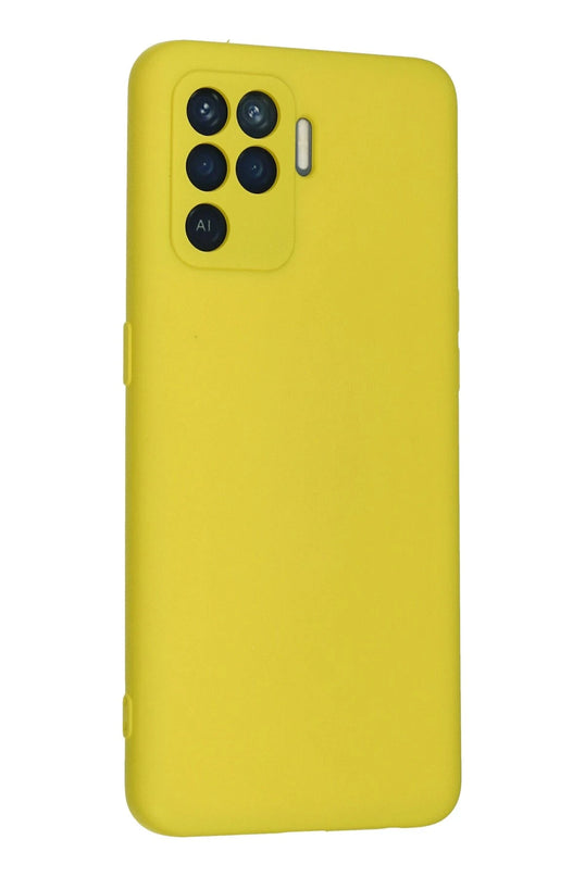 Oppo Reno 5 Lite Nano içi Kadife Silikon Kılıf - Sarı 2