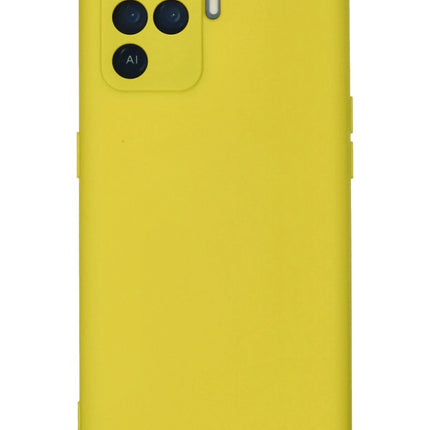 Oppo Reno 5 Lite Nano içi Kadife Silikon Kılıf - Sarı