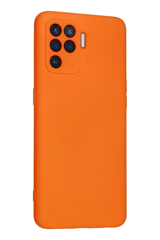 Oppo Reno 5 Lite Nano içi Kadife Silikon Kılıf - Turuncu 2