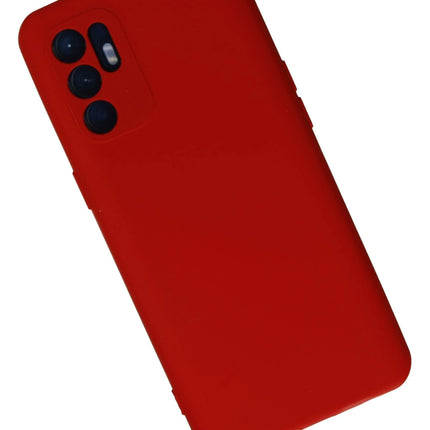 Oppo Reno 6 Nano içi Kadife Silikon Kılıf - Kırmızı 2