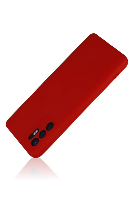 Oppo Reno 6 Nano içi Kadife Silikon Kılıf - Kırmızı 3