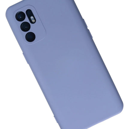 Oppo Reno 6 Nano içi Kadife Silikon Kılıf - Lila 2