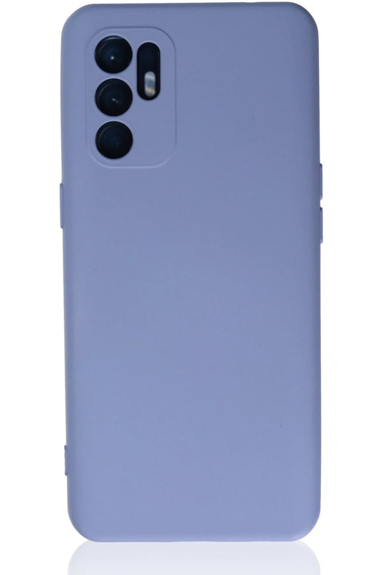 Oppo Reno 6 Nano içi Kadife Silikon Kılıf - Lila