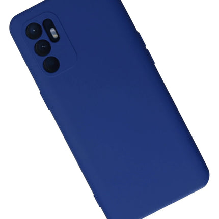 Oppo Reno 6 Nano içi Kadife Silikon Kılıf - Mavi 2