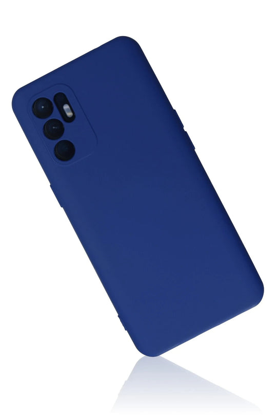 Oppo Reno 6 Nano içi Kadife Silikon Kılıf - Mavi 2