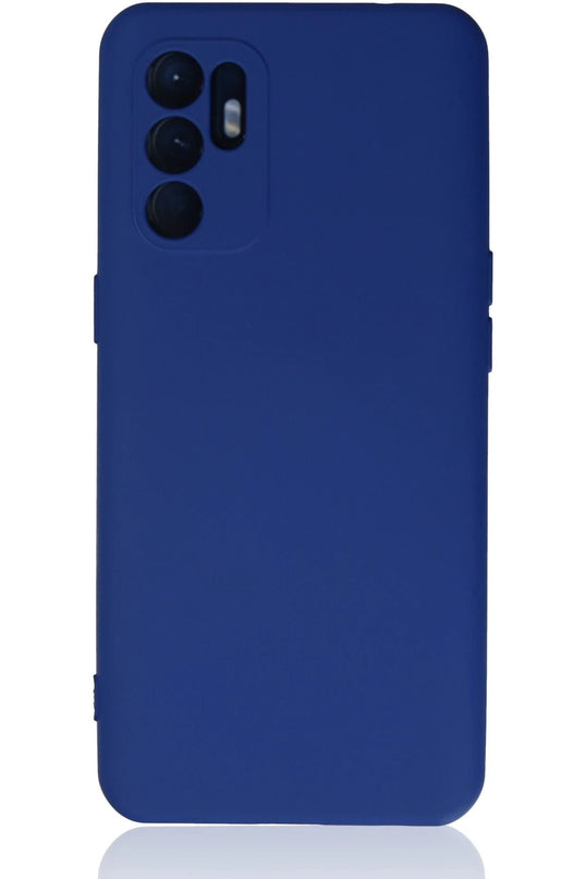 Oppo Reno 6 Nano içi Kadife Silikon Kılıf - Mavi