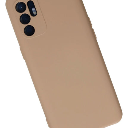Oppo Reno 6 Nano içi Kadife Silikon Kılıf - Pudra 2