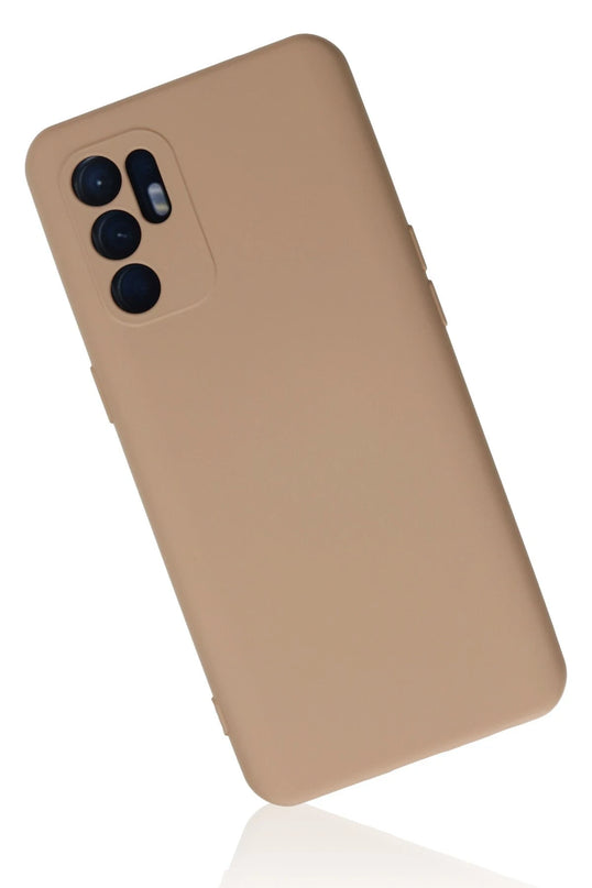 Oppo Reno 6 Nano içi Kadife Silikon Kılıf - Pudra 2