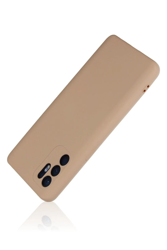 Oppo Reno 6 Nano içi Kadife Silikon Kılıf - Pudra 3