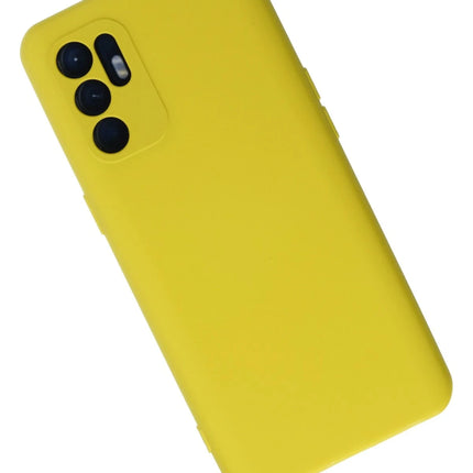 Oppo Reno 6 Nano içi Kadife Silikon Kılıf - Sarı 2