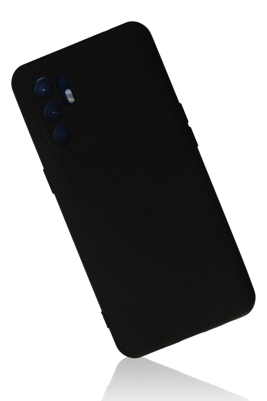 Oppo Reno 6 Nano içi Kadife Silikon Kılıf - Siyah 2
