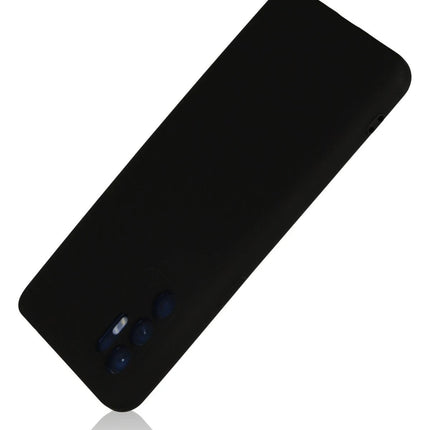 Oppo Reno 6 Nano içi Kadife Silikon Kılıf - Siyah 3