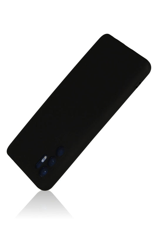 Oppo Reno 6 Nano içi Kadife Silikon Kılıf - Siyah 3