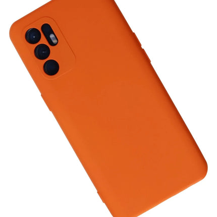 Oppo Reno 6 Nano içi Kadife Silikon Kılıf - Turuncu 2