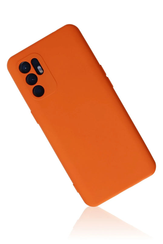 Oppo Reno 6 Nano içi Kadife Silikon Kılıf - Turuncu 2