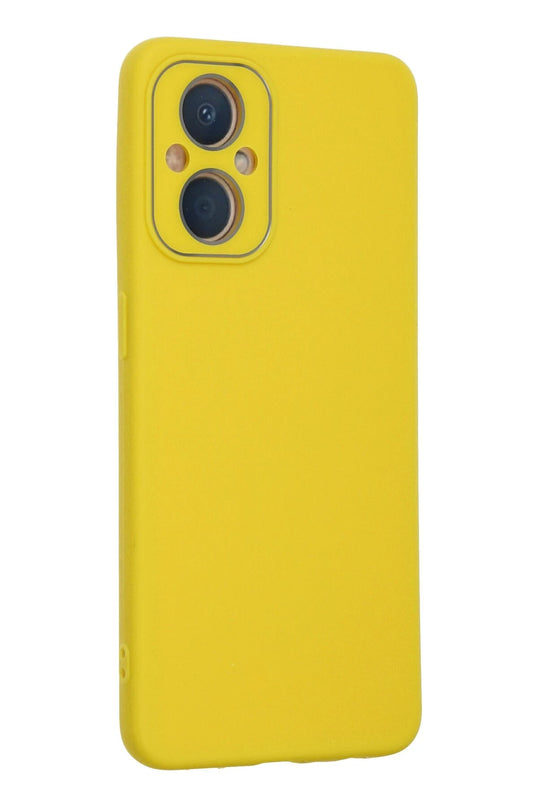 Oppo Reno 7 Lite Lansman Glass Kapak Kılıf - Sarı 3