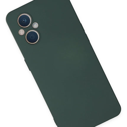 Oppo Reno 7 Lite Nano içi Kadife Silikon Kılıf - Koyu Yeşil 2