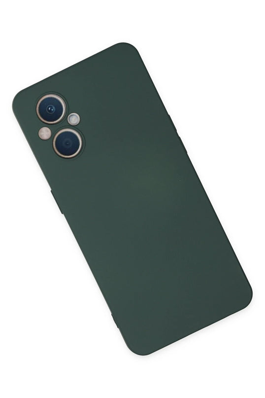 Oppo Reno 7 Lite Nano içi Kadife Silikon Kılıf - Koyu Yeşil 2