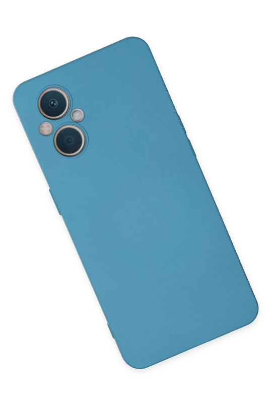 Oppo Reno 7 Lite Nano içi Kadife Silikon Kılıf - Mavi 2