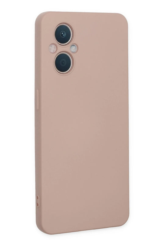 Oppo Reno 7 Lite Nano içi Kadife Silikon Kılıf - Pudra 3