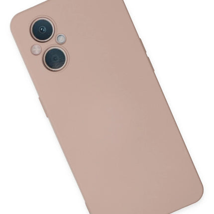 Oppo Reno 7 Lite Nano içi Kadife Silikon Kılıf - Pudra 2