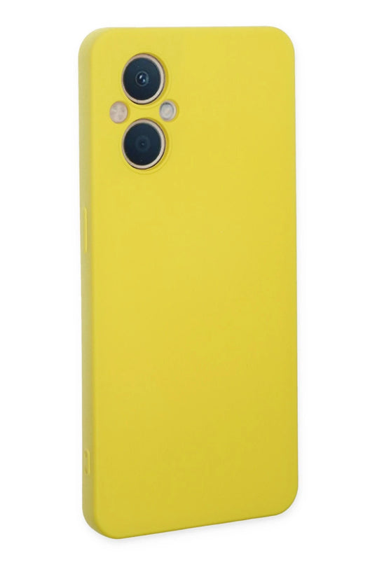 Oppo Reno 7 Lite Nano içi Kadife Silikon Kılıf - Sarı 3