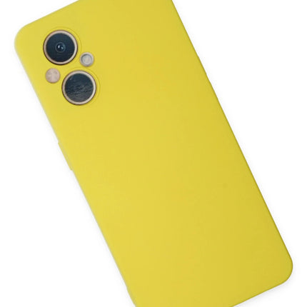 Oppo Reno 7 Lite Nano içi Kadife Silikon Kılıf - Sarı 2