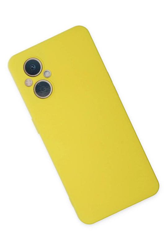 Oppo Reno 7 Lite Nano içi Kadife Silikon Kılıf - Sarı 2
