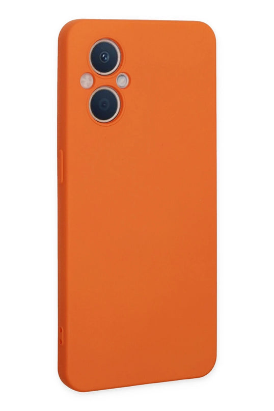 Oppo Reno 7 Lite Nano içi Kadife Silikon Kılıf - Turuncu 3