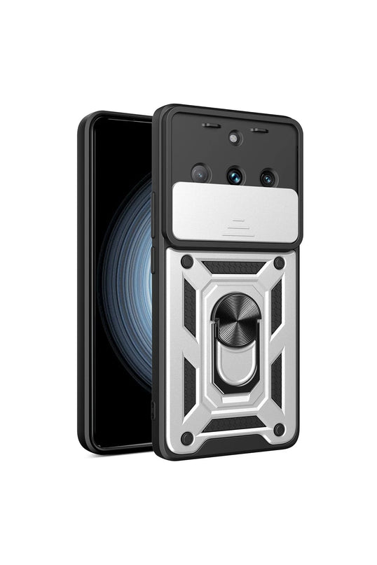 Realme 11 Pro Pars Lens Yüzüklü Silikon Kılıf - Gümüş