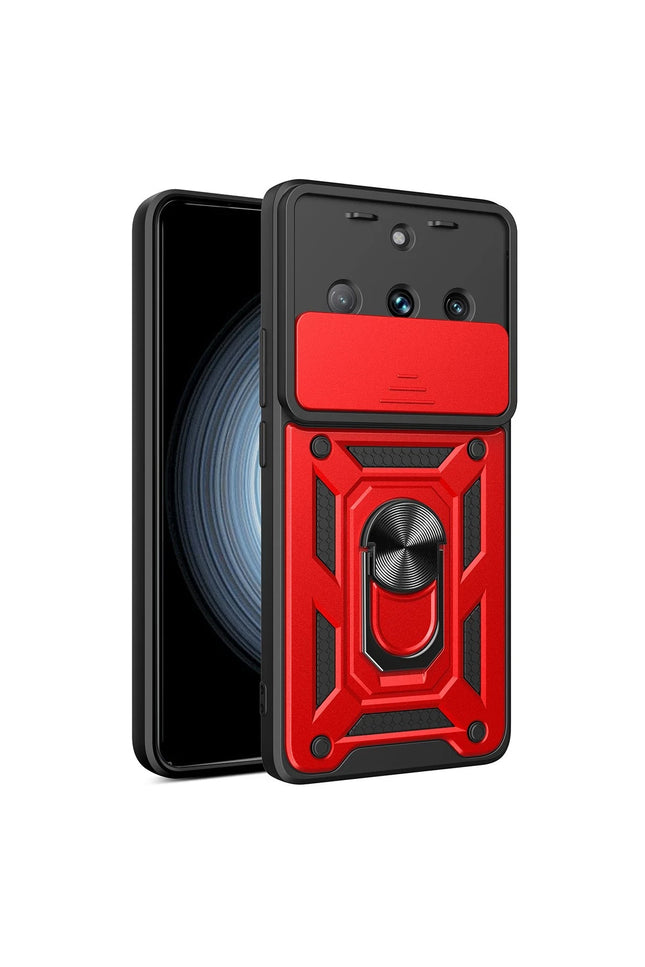 Realme 11 Pro Pars Lens Yüzüklü Silikon Kılıf - Kırmızı