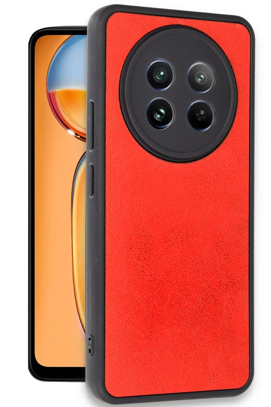 Realme 12 5G Aras Deri Kapak Kılıf - Kırmızı 2