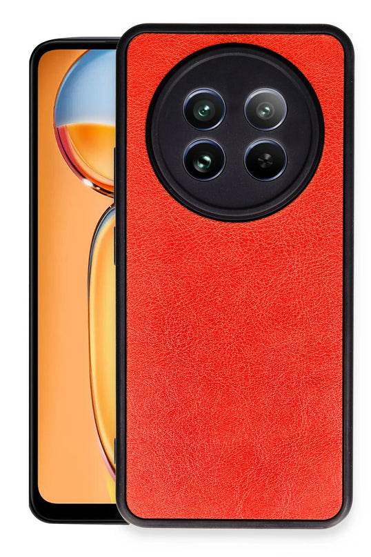 Realme 12 5G Aras Deri Kapak Kılıf - Kırmızı