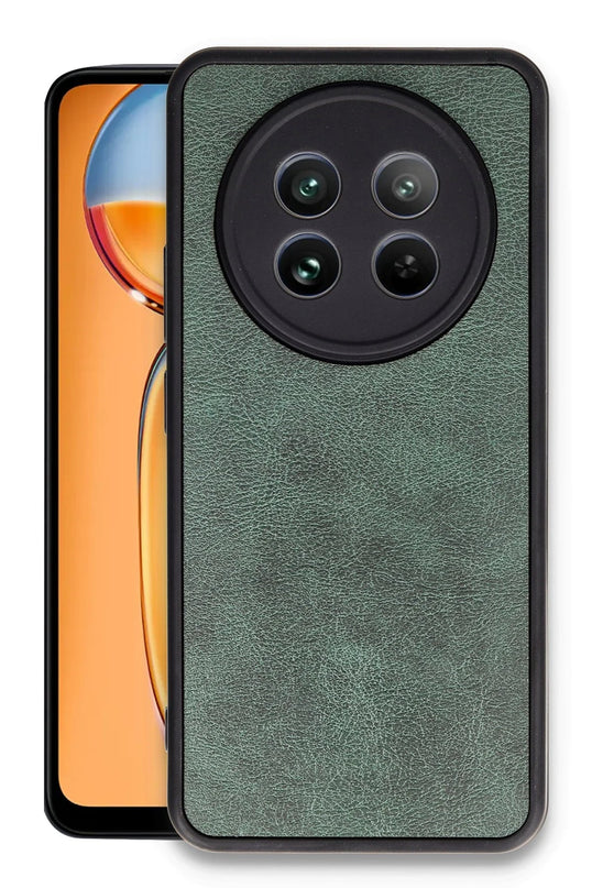 Realme 12 5G Aras Deri Kapak Kılıf - Koyu Yeşil